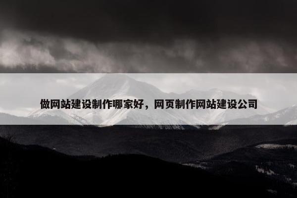 做网站建设制作哪家好，网页制作网站建设公司
