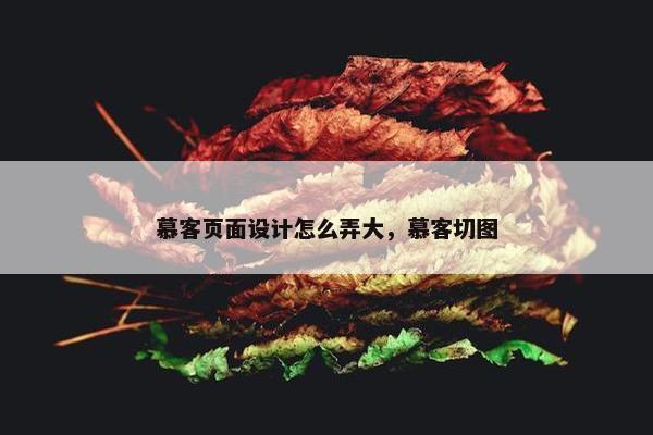 慕客页面设计怎么弄大，慕客切图