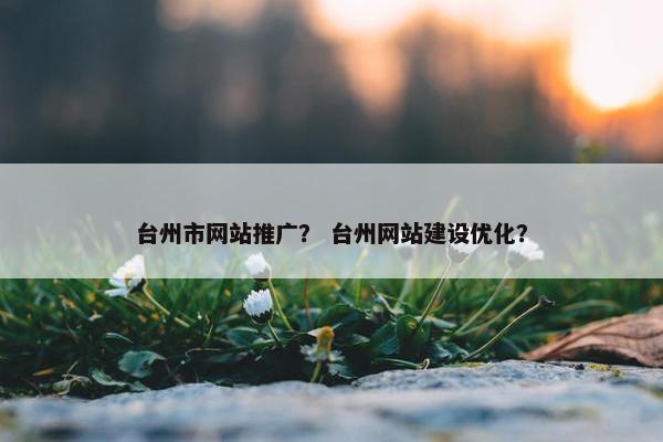 台州市网站推广？ 台州网站建设优化？