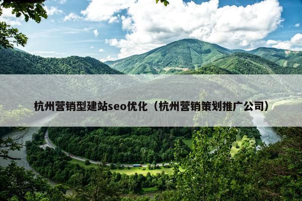 杭州营销型建站seo优化（杭州营销策划推广公司）