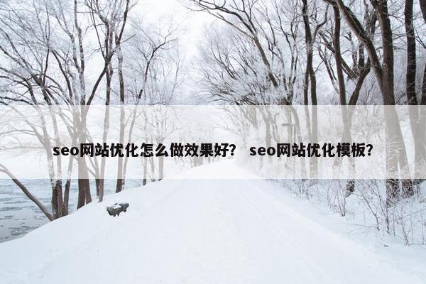 seo网站优化怎么做效果好？ seo网站优化模板？