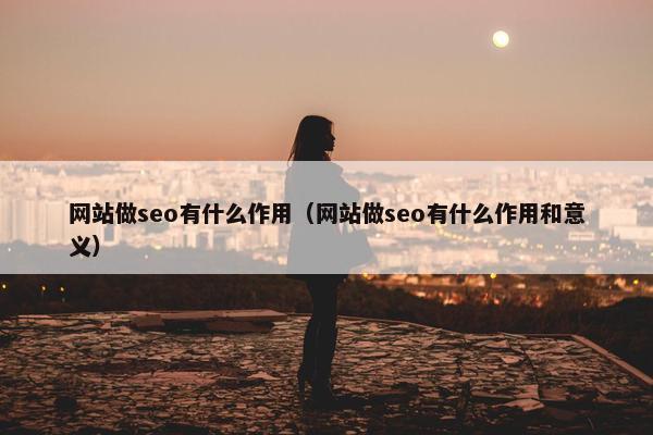 网站做seo有什么作用（网站做seo有什么作用和意义）