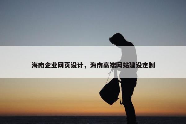 海南企业网页设计，海南高端网站建设定制