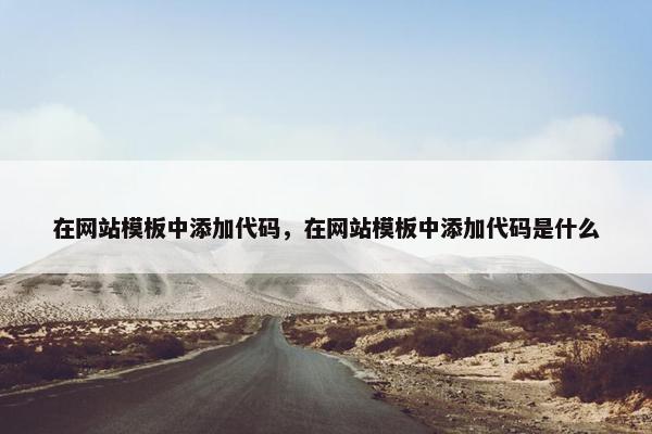 在网站模板中添加代码，在网站模板中添加代码是什么