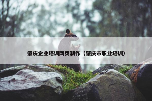 肇庆企业培训网页制作（肇庆市职业培训）