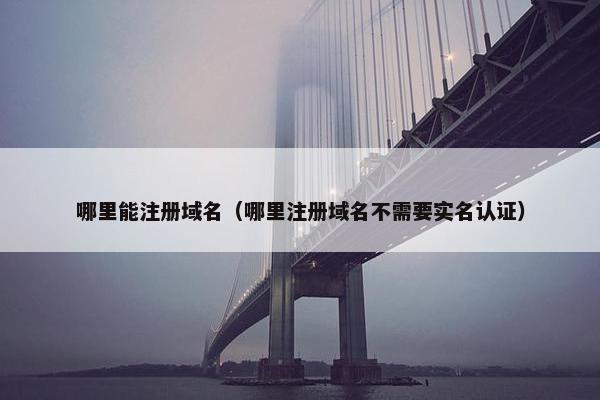 哪里能注册域名（哪里注册域名不需要实名认证）