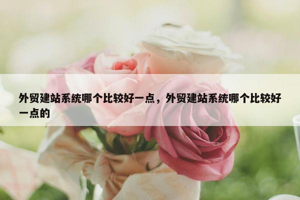 外贸建站系统哪个比较好一点，外贸建站系统哪个比较好一点的