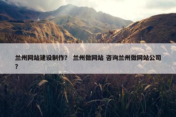 兰州网站建设制作？ 兰州做网站 咨询兰州做网站公司？