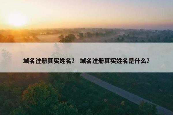 域名注册真实姓名？ 域名注册真实姓名是什么？