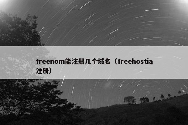 freenom能注册几个域名（freehostia注册）