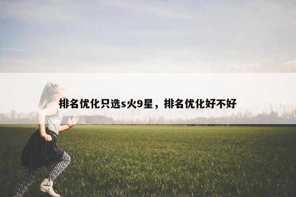 排名优化只选s火9星，排名优化好不好