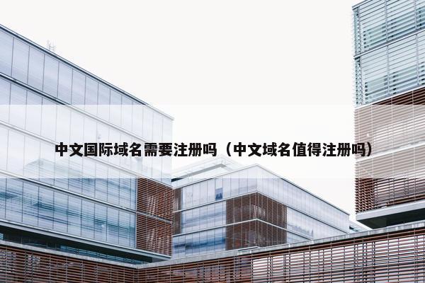 中文国际域名需要注册吗（中文域名值得注册吗）