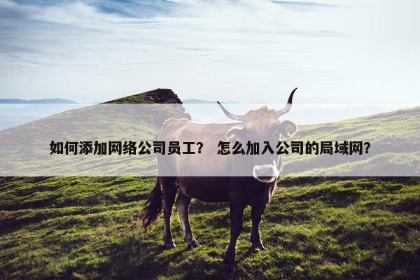 如何添加网络公司员工？ 怎么加入公司的局域网？