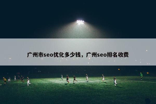 广州市seo优化多少钱，广州seo排名收费