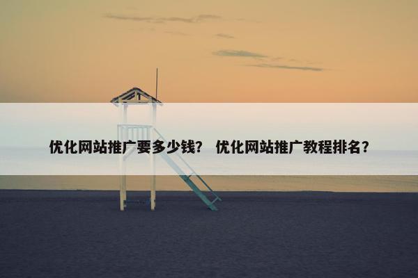 优化网站推广要多少钱？ 优化网站推广教程排名？