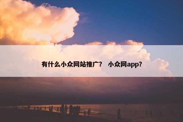有什么小众网站推广？ 小众网app？