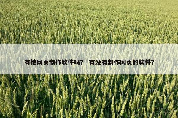 有他网页制作软件吗？ 有没有制作网页的软件？