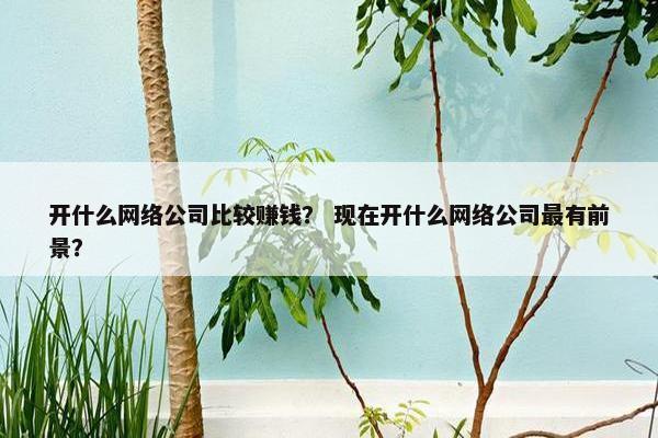 开什么网络公司比较赚钱？ 现在开什么网络公司最有前景？