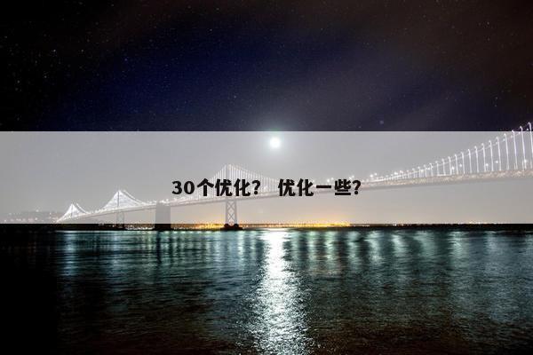 30个优化？ 优化一些？