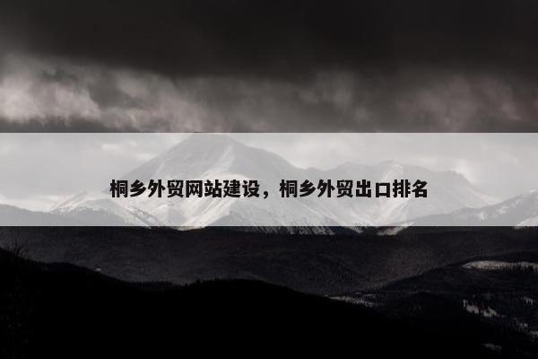桐乡外贸网站建设，桐乡外贸出口排名