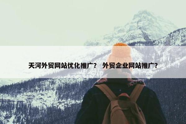 天河外贸网站优化推广？ 外贸企业网站推广？