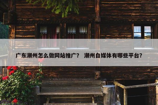 广东潮州怎么做网站推广？ 潮州自媒体有哪些平台？