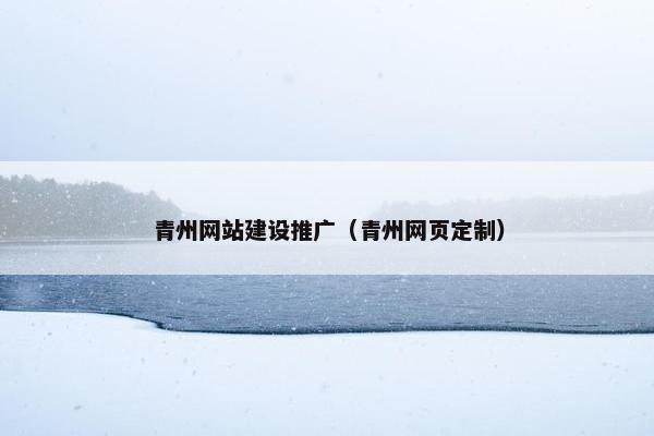 青州网站建设推广（青州网页定制）
