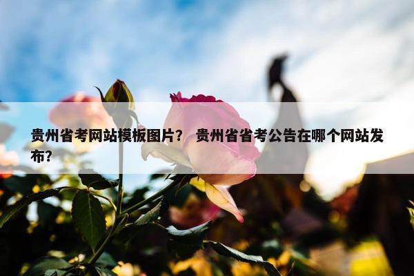 贵州省考网站模板图片？ 贵州省省考公告在哪个网站发布？