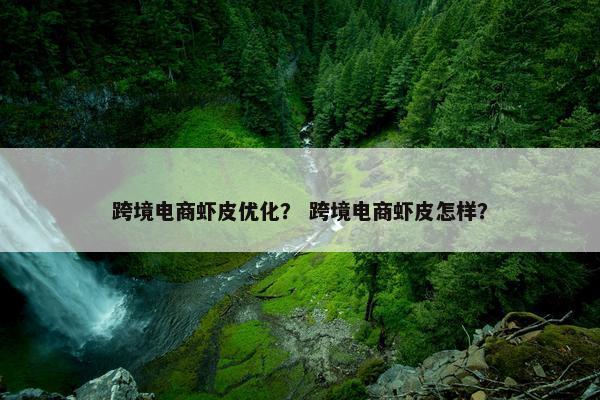 跨境电商虾皮优化？ 跨境电商虾皮怎样？