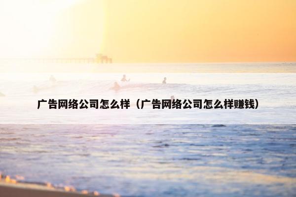 广告网络公司怎么样（广告网络公司怎么样赚钱）