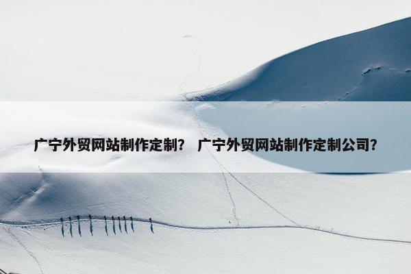广宁外贸网站制作定制？ 广宁外贸网站制作定制公司？