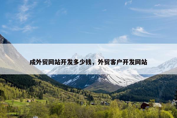 成外贸网站开发多少钱，外贸客户开发网站