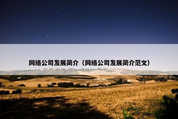 网络公司发展简介（网络公司发展简介范文）
