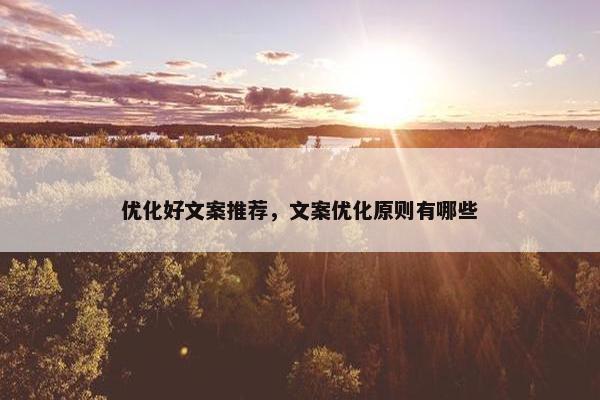 优化好文案推荐，文案优化原则有哪些