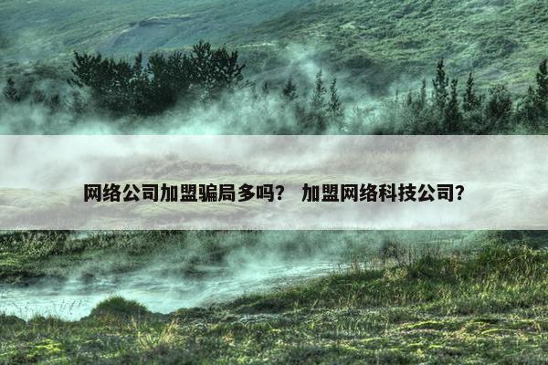 网络公司加盟骗局多吗？ 加盟网络科技公司？