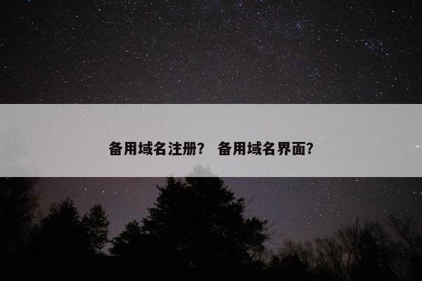 备用域名注册？ 备用域名界面？