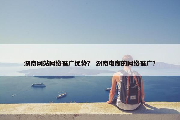 湖南网站网络推广优势？ 湖南电商的网络推广？