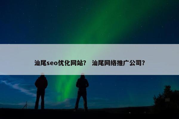 汕尾seo优化网站？ 汕尾网络推广公司？
