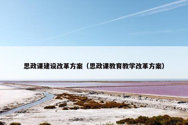 思政课建设改革方案（思政课教育教学改革方案）