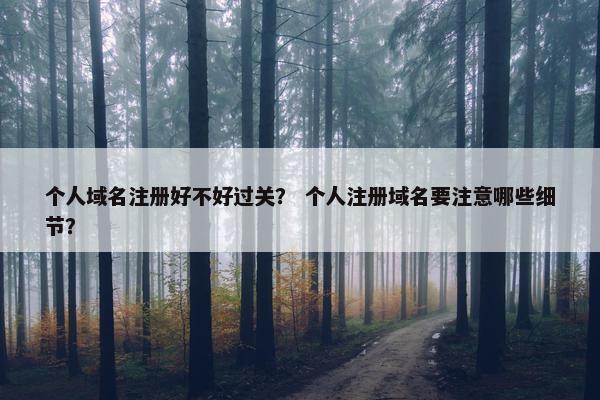 个人域名注册好不好过关？ 个人注册域名要注意哪些细节？