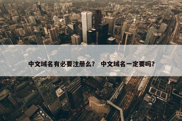 中文域名有必要注册么？ 中文域名一定要吗？