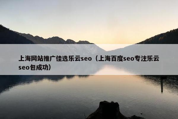 上海网站推广佳选乐云seo（上海百度seo专注乐云seo包成功）