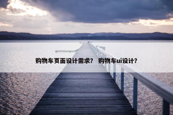 购物车页面设计需求？ 购物车ui设计？