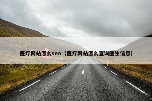 医疗网站怎么seo（医疗网站怎么查询医生信息）