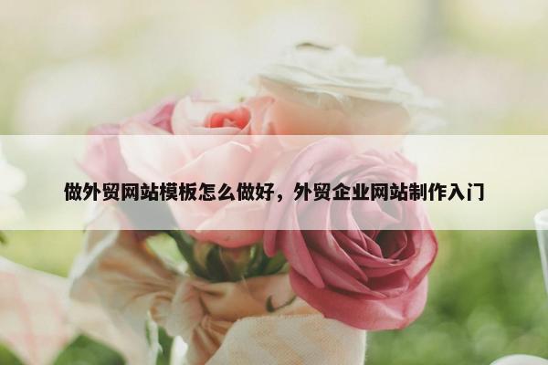 做外贸网站模板怎么做好，外贸企业网站制作入门
