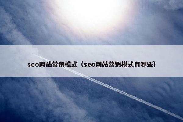 seo网站营销模式（seo网站营销模式有哪些）