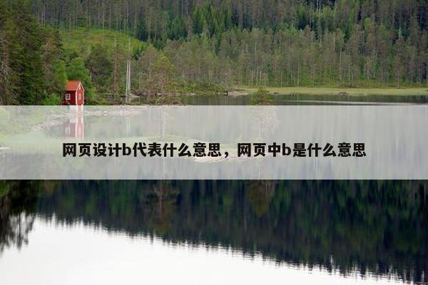 网页设计b代表什么意思，网页中b是什么意思