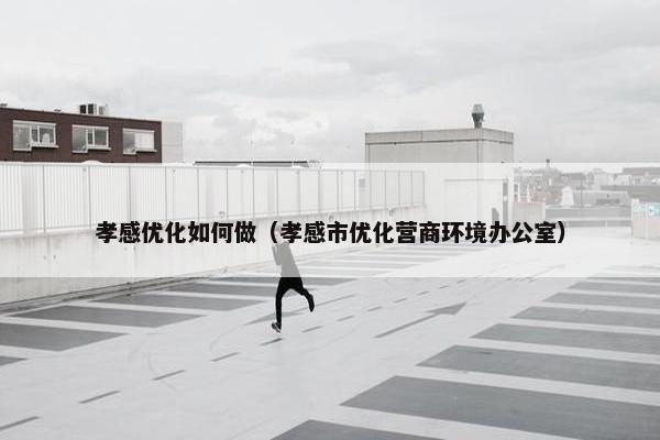 孝感优化如何做（孝感市优化营商环境办公室）