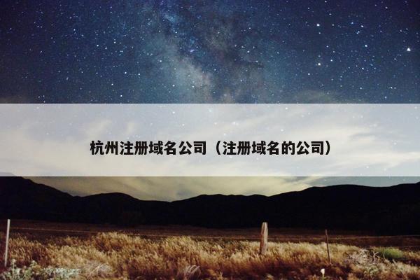 杭州注册域名公司（注册域名的公司）