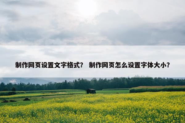 制作网页设置文字格式？ 制作网页怎么设置字体大小？